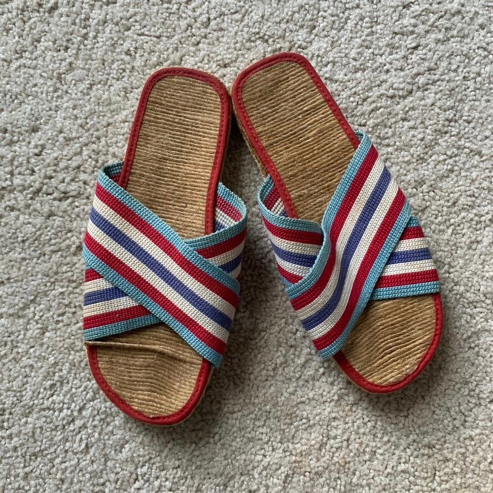 Marni Striped Espadrille Sandals Sz 37